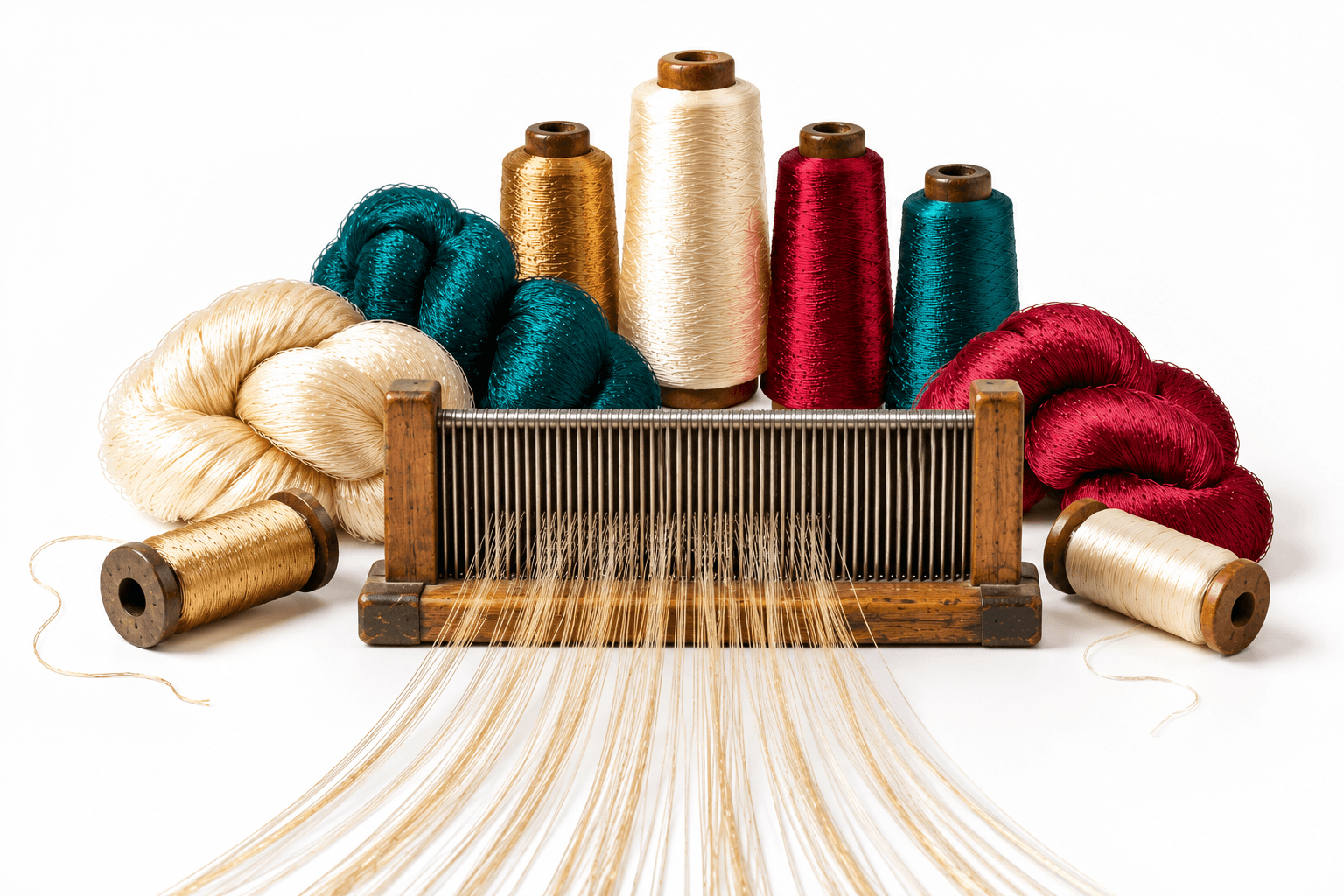 Silk thread and material detail